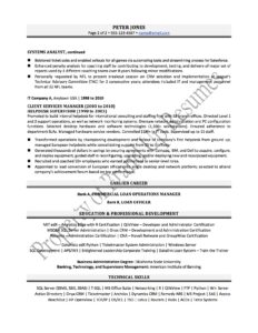 Resume Sample Business Systems Analyst & IT Director